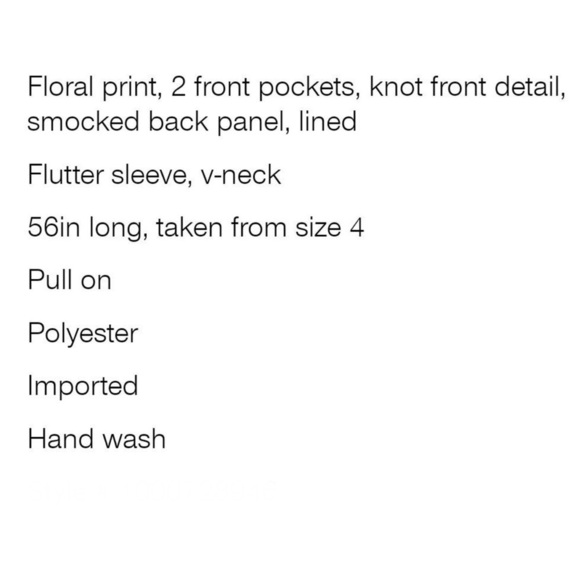 Taylor Women’s Flutter-Sleeve Dress Tie Front Floral Pockets White/Black Size 4 - Picture 5 of 6